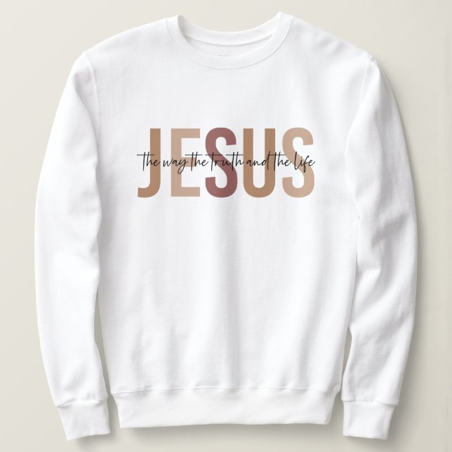 Religiöser Jesus Inspirational White Sweatshirt (Design vorne)