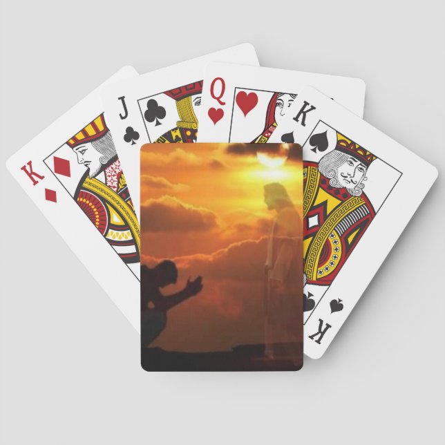 Religiöser Jesus spielt Karten Spielkarten (Rückseite)