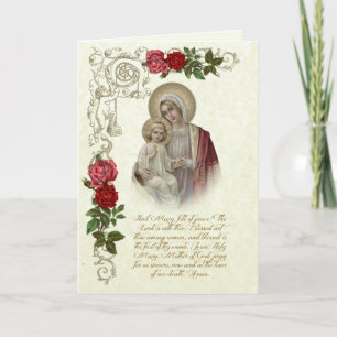 Religiöser Jungfrau Maria Jesus spiritueller Blume Karte