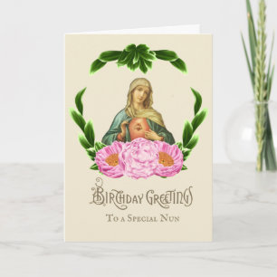 Religiöser Jungfrau Maria Katholische Nonne Geburt Karte