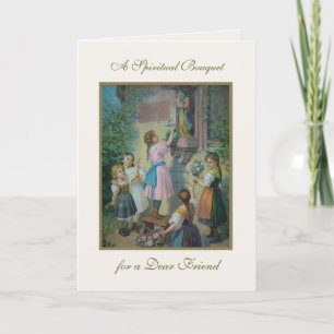 Religiöser Jungfrau Maria Spiritueller Blumenstrau Karte