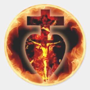 Religiöser katholischer Crucifix Heilige Dreiheit Runder Aufkleber