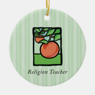 Religiöser Lehrer Danke, Apfel Keramik Ornament