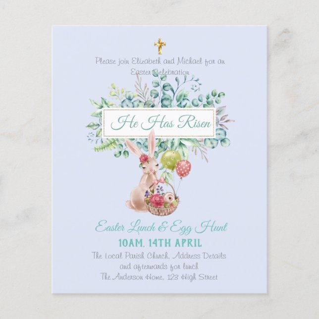 Religiöser Ostereinladungshaushalt (Vorderseite)