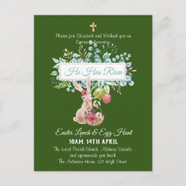 Religiöser Ostereinladungshaushalt Postkarte