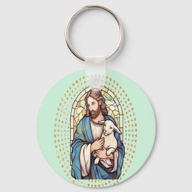 Religiöser Schlüsselanhänger, Gott und Lamm Schlüsselanhänger (Vorderseite)