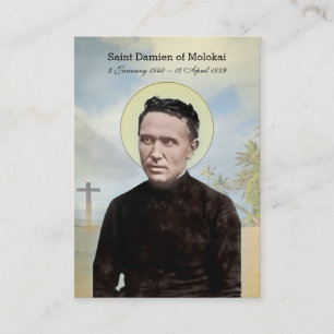 Religiöser St. Damien des Priesters Molokai Hawaii Visitenkarte