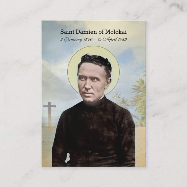 Religiöser St. Damien des Priesters Molokai Hawaii Visitenkarte (Vorderseite)