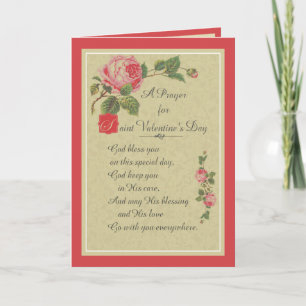 Religiöser Valentinstag Gebet-Rose Feiertagskarte