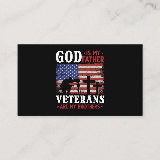 Religiöser Veteran amerikanischer Fahne - Stolzer  Visitenkarte (Vorderseite)