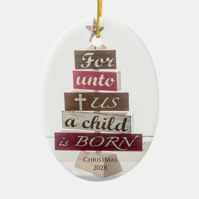 Religiöser Weihnachtsbaum Keramik Ornament (Vorne)
