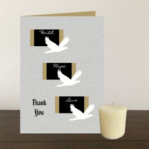 Religiöses Beileid Dankeschön Karte - Doves
