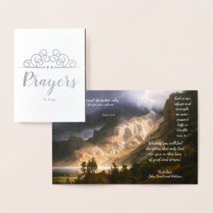 Religiöses Beileid Denken von Ihnen Gebete & Hugs Folienkarte