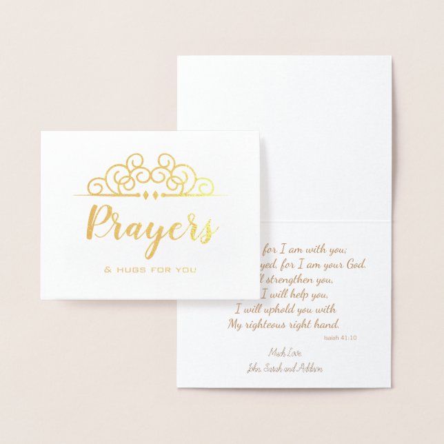 Religiöses Beileid Denken von Ihnen Gebete & Hugs Folienkarte (Anzeige)