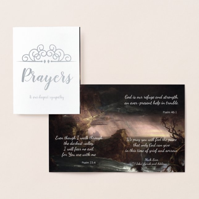 Religiöses Beileid Denken von Ihnen Gebete & Hugs Folienkarte (Anzeige)