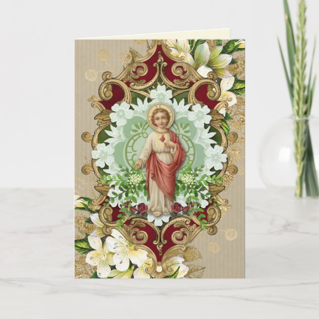 Religiöses Beileid Heilige Herzschrift Gebet C Karte (Vorderseite)
