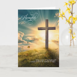 Religiöses christliches Kreuz auf dem Hügel - In G Karte