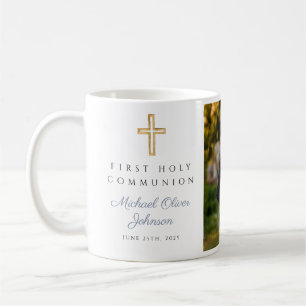 Religiöses Cross Boy First Communion Foto Kaffeetasse
