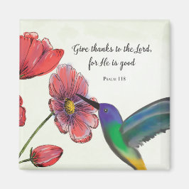 Religiöses Denken an Ihre Blume mit Hummingbird Magnet