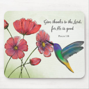 Religiöses Denken an Ihre Blume mit Hummingbird Mousepad