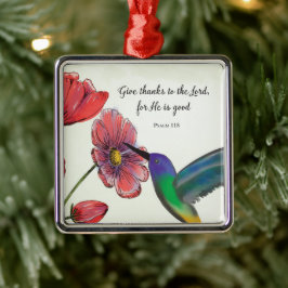 Religiöses Denken an Ihre Blume mit Hummingbird Ornament Aus Metall