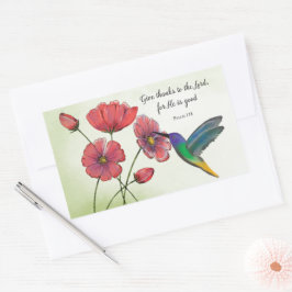Religiöses Denken an Ihre Blume mit Hummingbird Rechteckiger Aufkleber