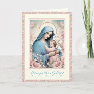 Religiöses Freundschaftsgebet Gesegnete Maria & Je Karte