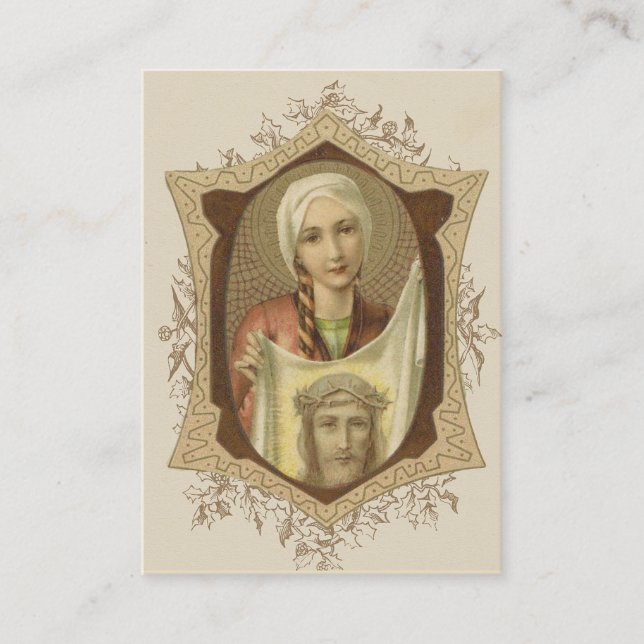 Religiöses Gebet zu St.-Veronica-Schleier von Visitenkarte (Vorderseite)