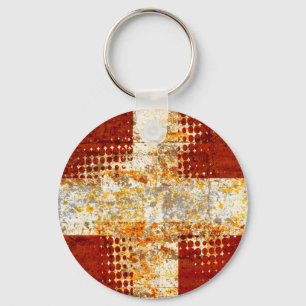 Religiöses Halbtonkreuz Schlüsselanhänger