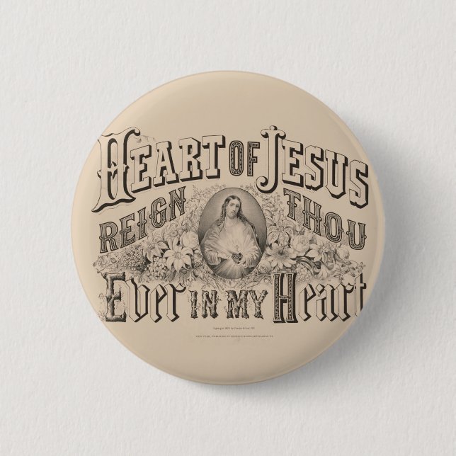 Religiöses Heiliges Herz Jesu katholisches Gebet Button (Vorderseite)