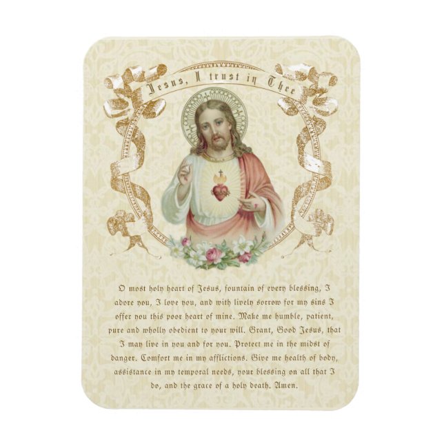 Religiöses Heiliges Herz Jesu Katholisches Gebet Magnet (Vertikal)