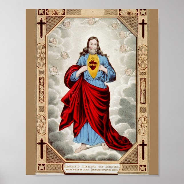 Religiöses Heiliges Herz-von-Jesus-Bild Poster (Vorne)