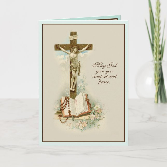Religiöses katholisches Beileid Beileid Crucifix Karte (Vorderseite)