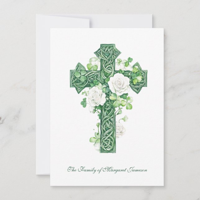 Religiöses, katholisches keltisches Cross-Beileid Dankeskarte (Vorderseite)