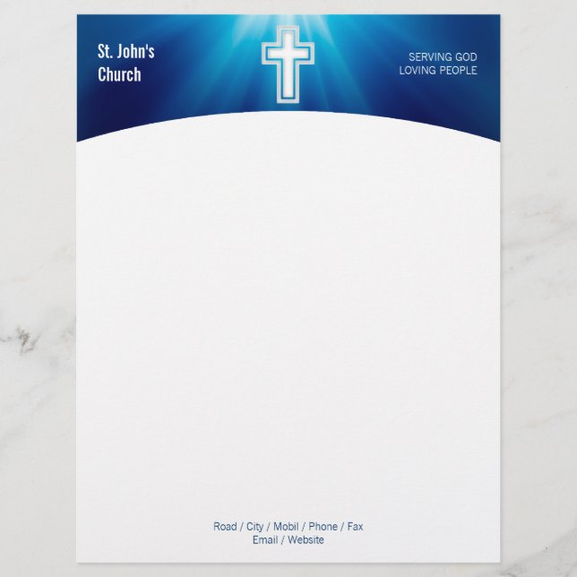 Religiöses Kreuz des Christentums-| Briefbogen (Vorderseite)