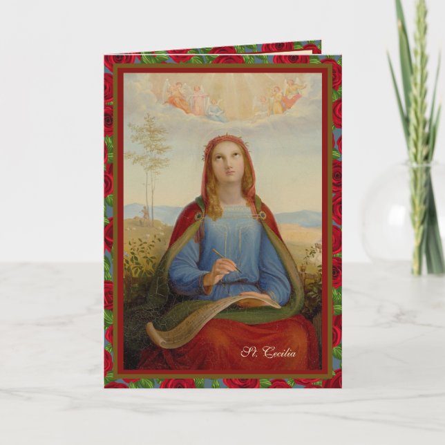 Religiöses Musical St. Cecilia Katholisches Gebet Karte (Vorderseite)