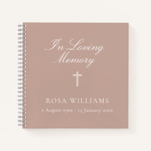 Religiöses Pink in Love Memory Funeral Gästebuch Notizbuch