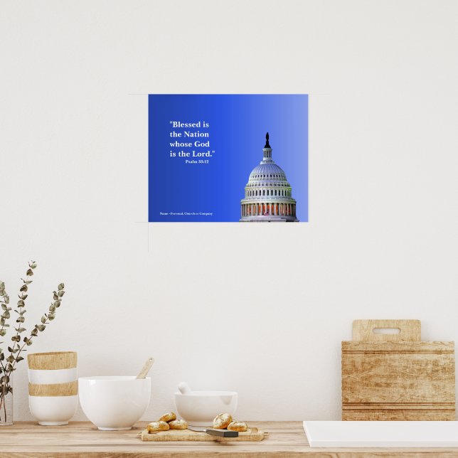 Religiöses Poster -- eine gesegnete Nation (Küche)