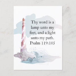 Religiöses Psalm Watercolor Leuchtturm Postkarte