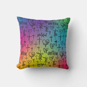 Religiöses Regenbogenkreuz Kissen