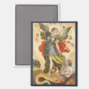 Religiöses Vintage, Sankt Michael besiegt Luzifer Magnet