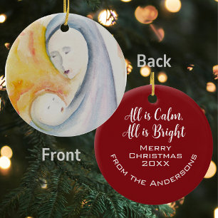 Religiöses Weihnachts-Christkind-Personalisiertes Keramik Ornament