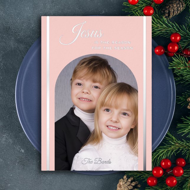 Religiöses Weihnachtsgebäck Jesus Blush Foil Card  Folieneinladung (Von Creator hochgeladen)