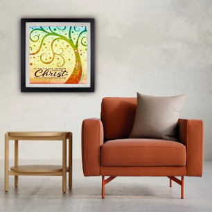 Religious All Things Christ Hübsch Tree Poster