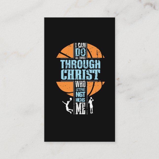 Religious Basketball Player Philippianer 4:13 Chri Visitenkarte (Vorderseite)
