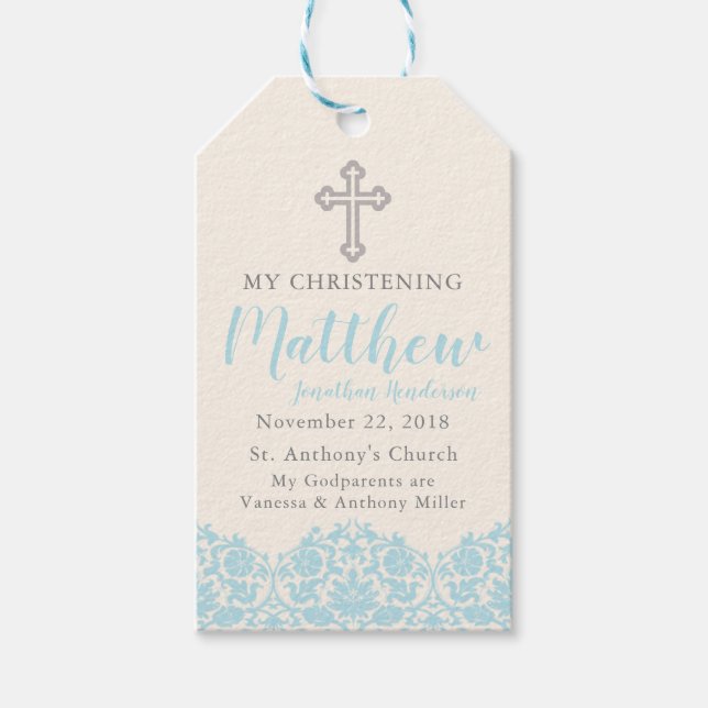 Religious Blue Tag Geschenkanhänger (Vorderseite)