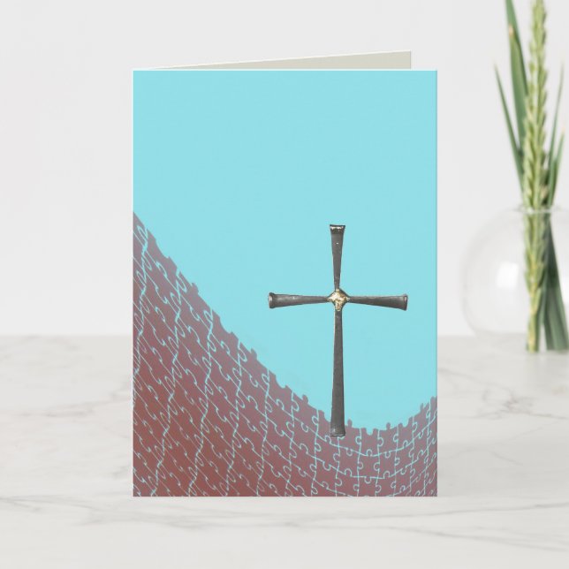 Religious Christian note card empty cross Karte (Vorderseite)