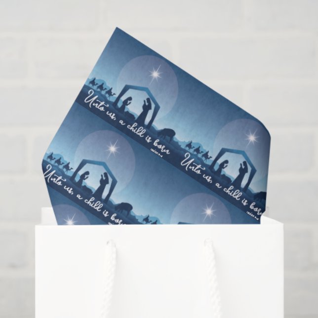 Religious Christmas Nativity Scene Pattern Seidenpapier (Geschenktüte)