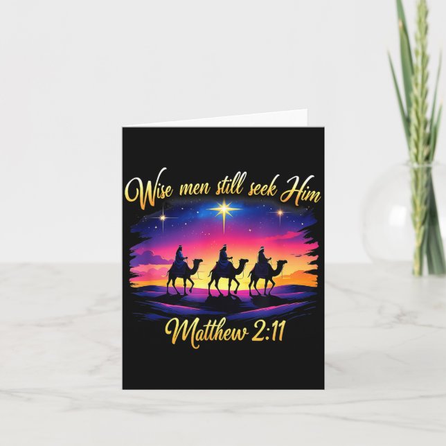 Religious Christmas Wise Men Still Seek Him 3 King Karte (Vorderseite)