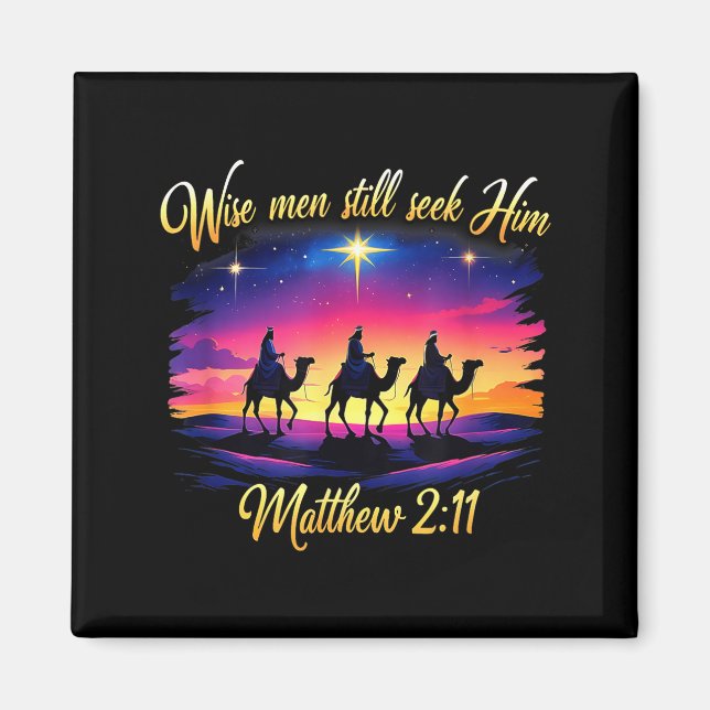 Religious Christmas Wise Men Still Seek Him 3 King Magnet (Vorne)